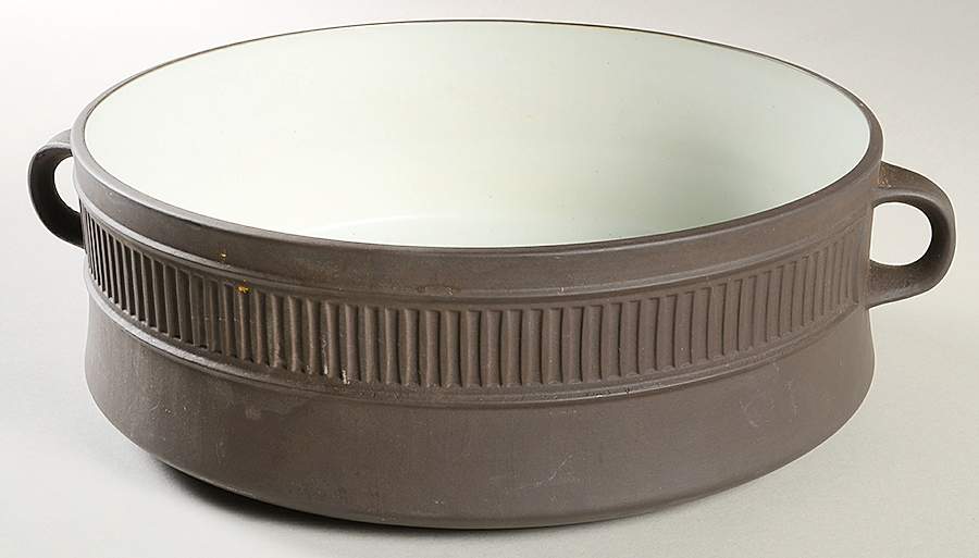 Flamestone Fluted Brown (Older) 3 Quart Round Casserole No Lid by Dansk-1