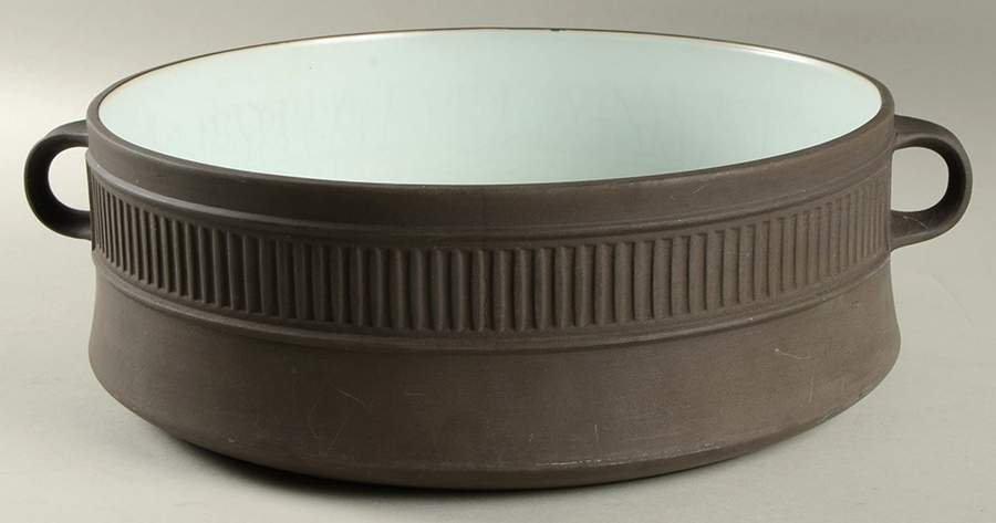 Flamestone Fluted Brown (Older) 4 Quart Round Casserole No Lid by Dansk-1