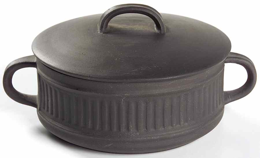 Flamestone Fluted Brown (Older) Sugar Bowl/Individual Casserole & Lid by Dansk-1
