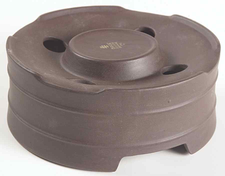 Flamestone Fluted Brown (Older) Bottom for 2 Pc Warmer Stand by Dansk-1