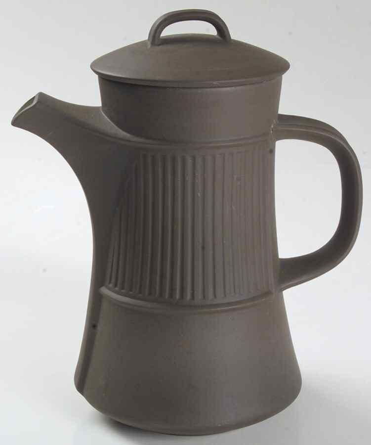 Flamestone Fluted Brown (Older) Small Coffee Pot & Lid by Dansk-1