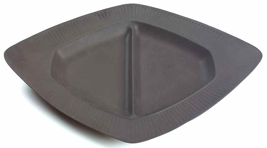 Flamestone Fluted Brown (Older) Oval Divided Vegetable Bowl by Dansk-1