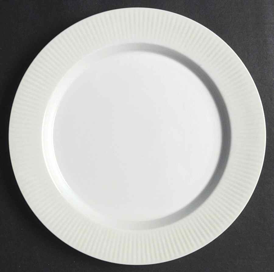 Fluted White Cafe Dinner Plate by Dansk-1
