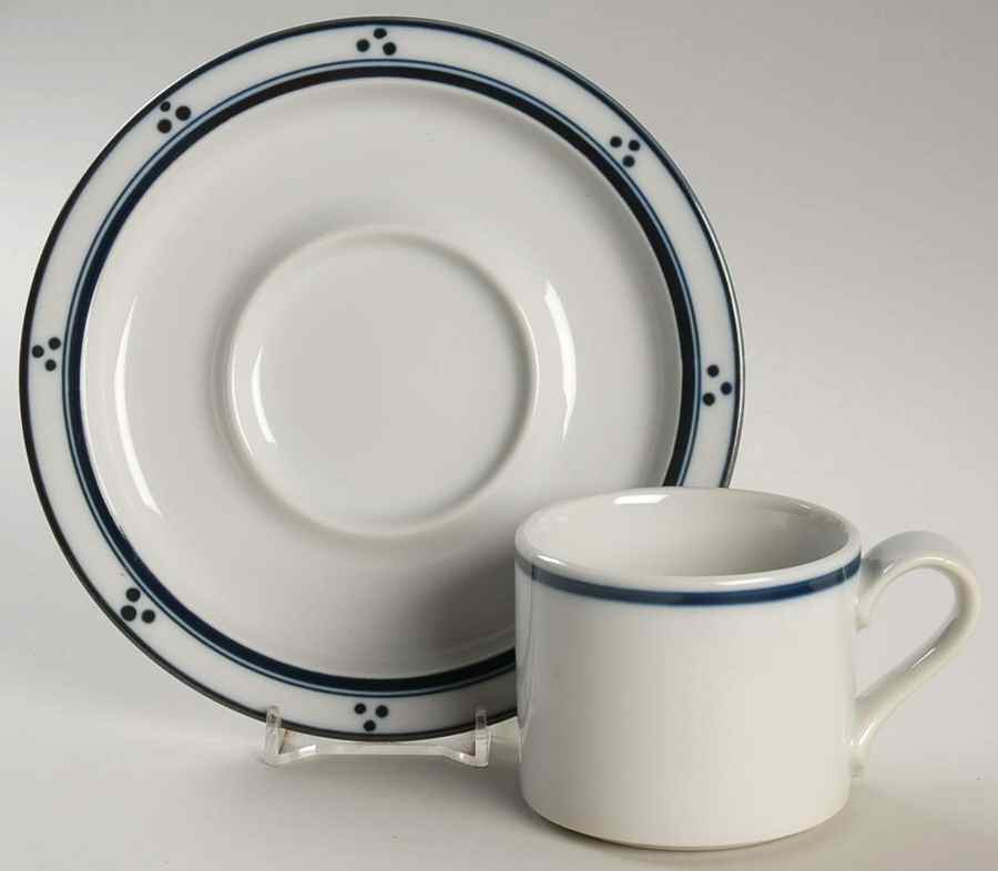 Fredriksborg Blue (Japan) Flat Demitasse Cup & Saucer Set by Dansk-1