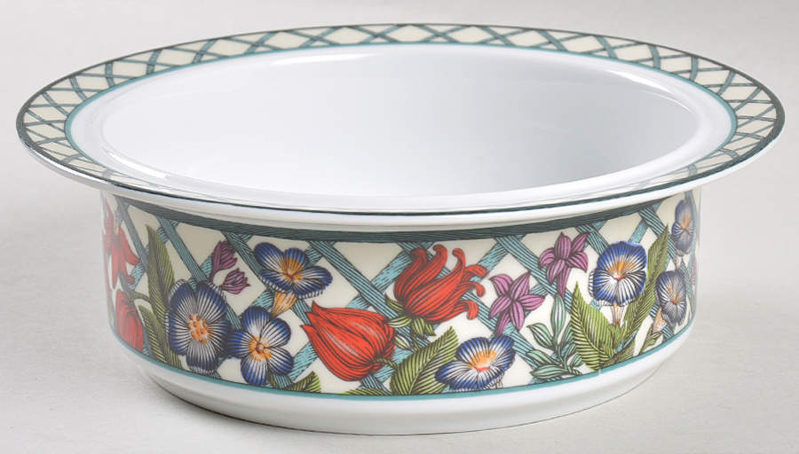 Nordic Garden-Lattice & Ribbon Rim Fruit/Cereal Bowl by Dansk-1