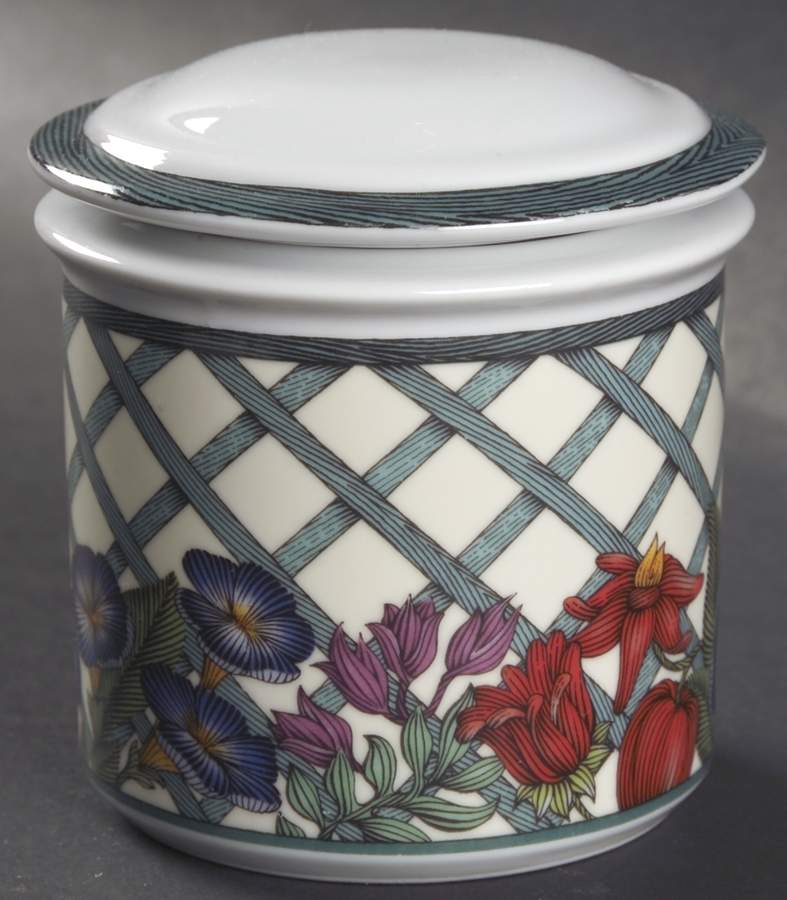 Nordic Garden-Lattice & Ribbon Sugar Bowl & Lid by Dansk-1