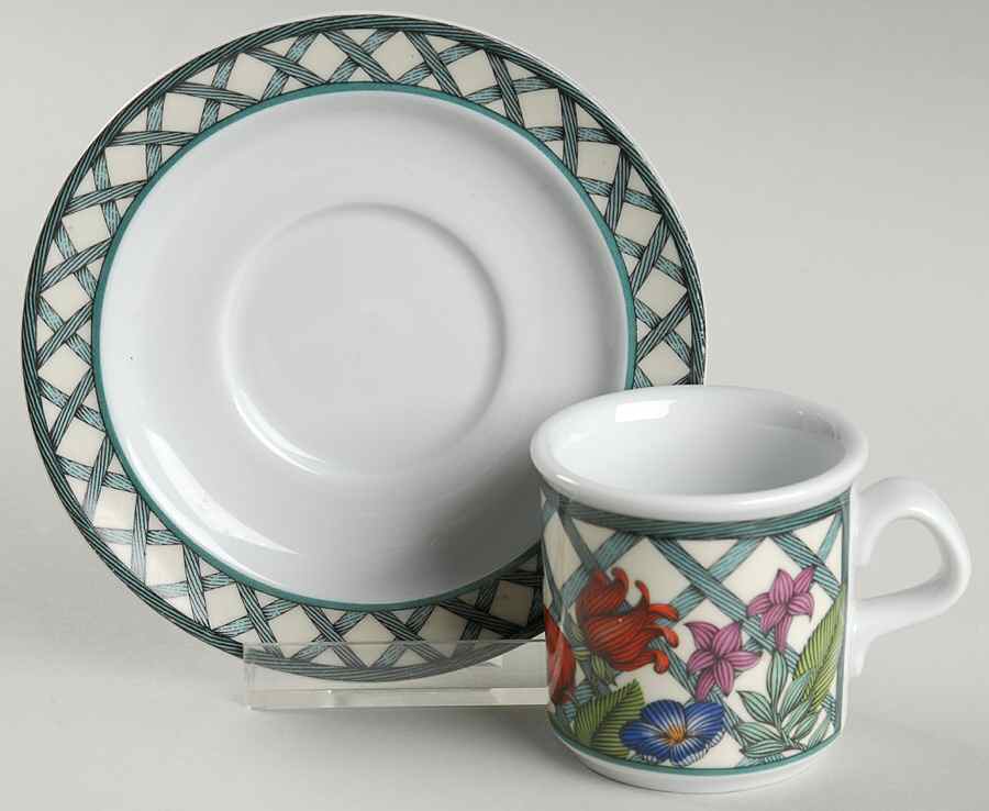 Nordic Garden-Lattice & Ribbon Flat Demitasse Cup & Saucer Set by Dansk-1