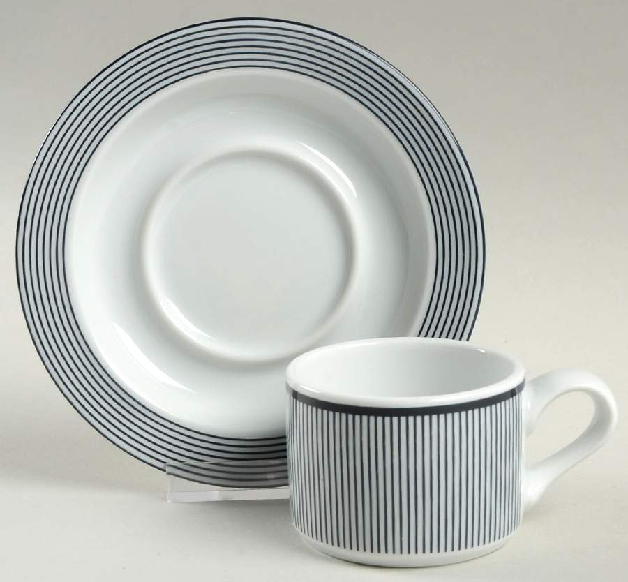 Ringsted Blue Flat Demitasse Cup & Saucer Set by Dansk-1