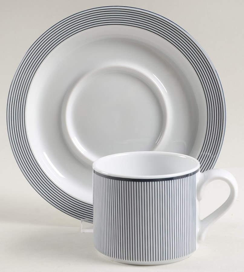 Ringsted Blue Flat Cup & Saucer Set by Dansk-1