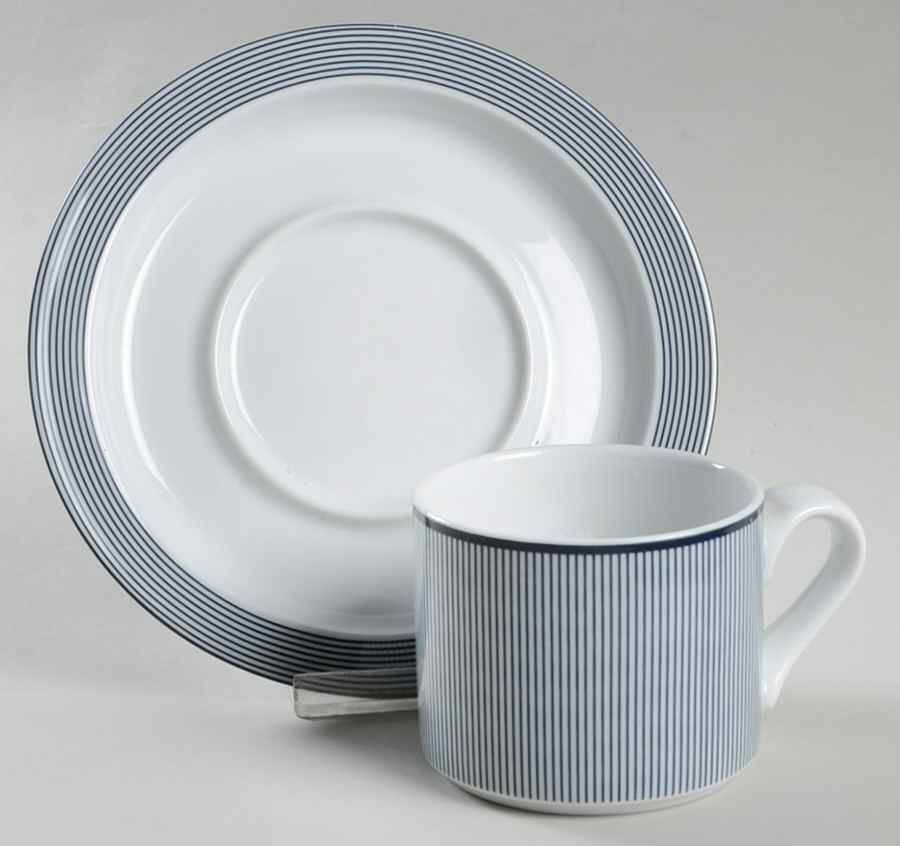 Ringsted Blue Flat Cup & Saucer Set by Dansk-1