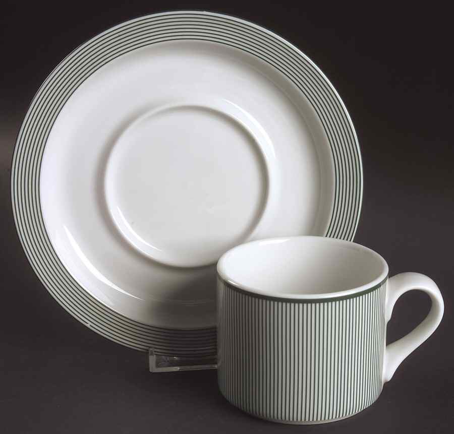 Ringsted Green Flat Cup & Saucer Set by Dansk-1