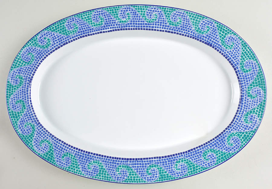 Waves 16" Oval Serving Platter by Dansk-1