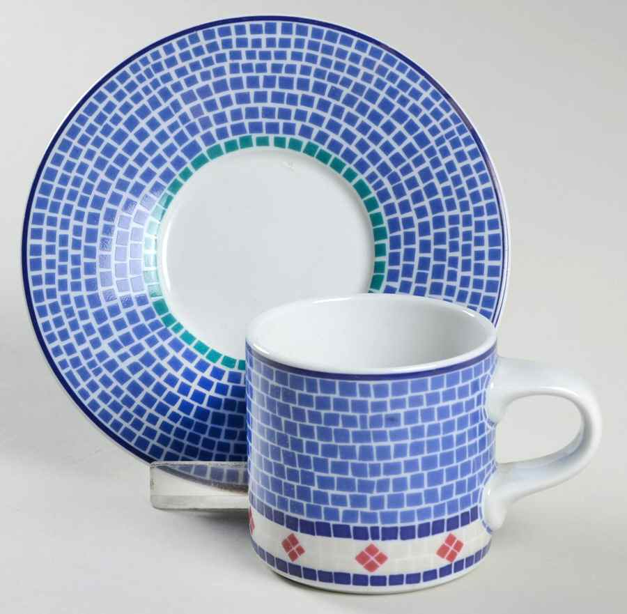 Waves Flat Demitasse Cup & Saucer Set by Dansk-1