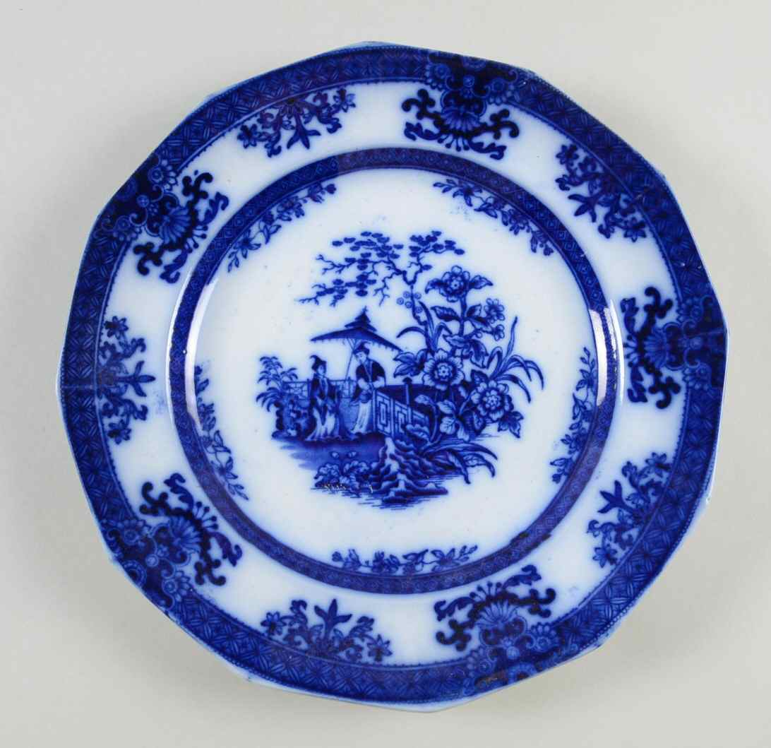 Amoy (Flow Blue) Dinner Plate by Davenport-1