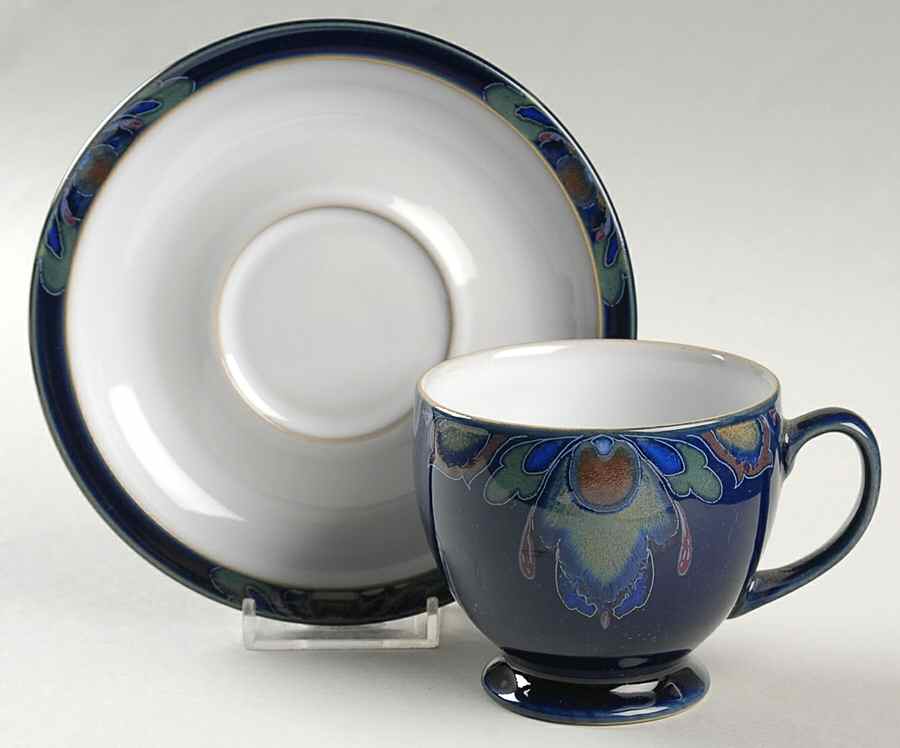 Baroque Footed Cup & Saucer Set by Denby-Langley-1
