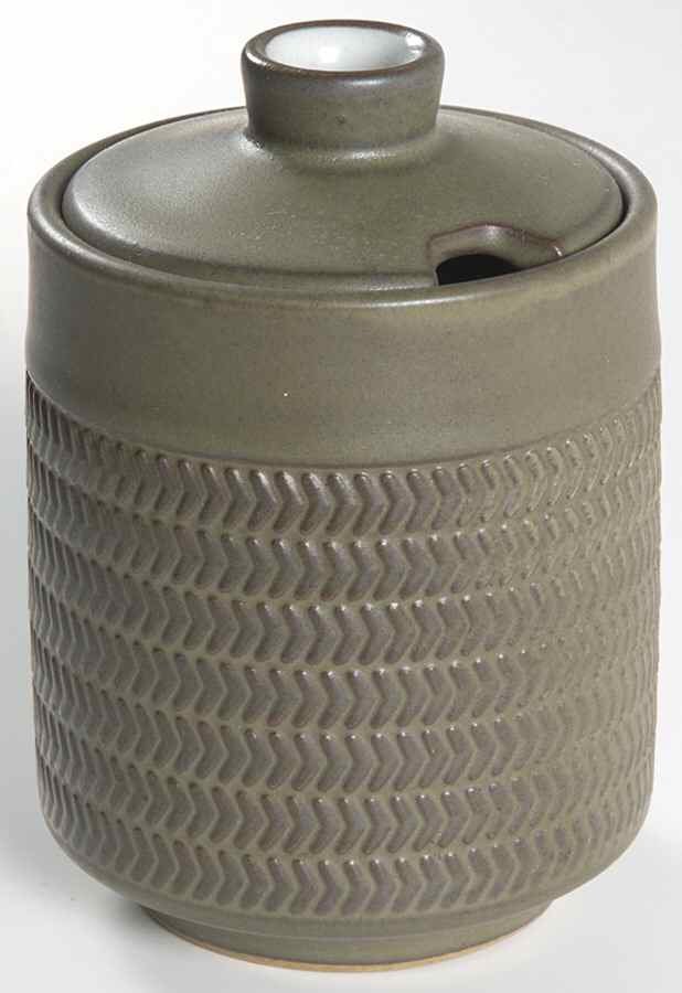 Camelot Dark Green (Older) Jam/Jelly & Lid by Denby-Langley-1