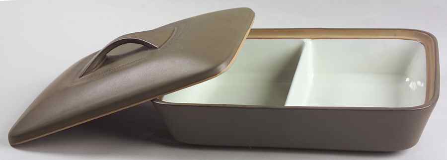Camelot Dark Green (Older) Rectangular Covered Divided Vegetable by Denby-Langley-1