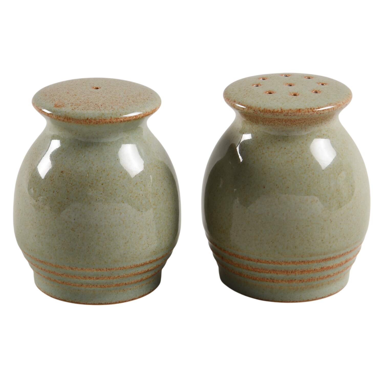 Camelot Light Green (Newer) Salt & Pepper Set by Denby-Langley-1
