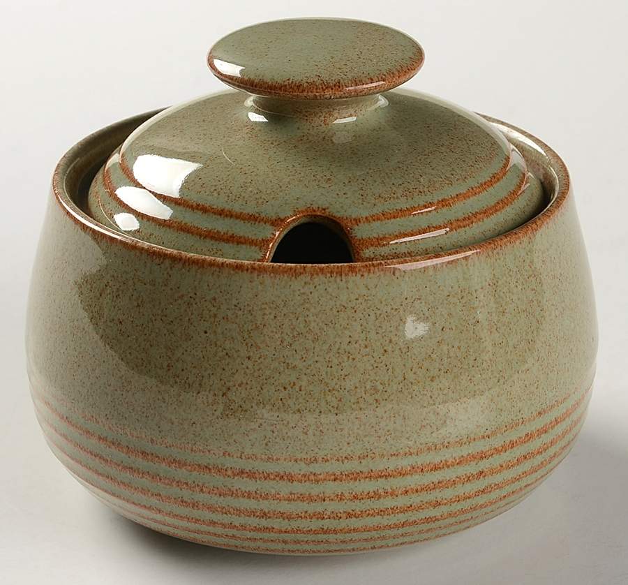 Camelot Light Green (Newer) Sugar Bowl & Lid by Denby-Langley-1