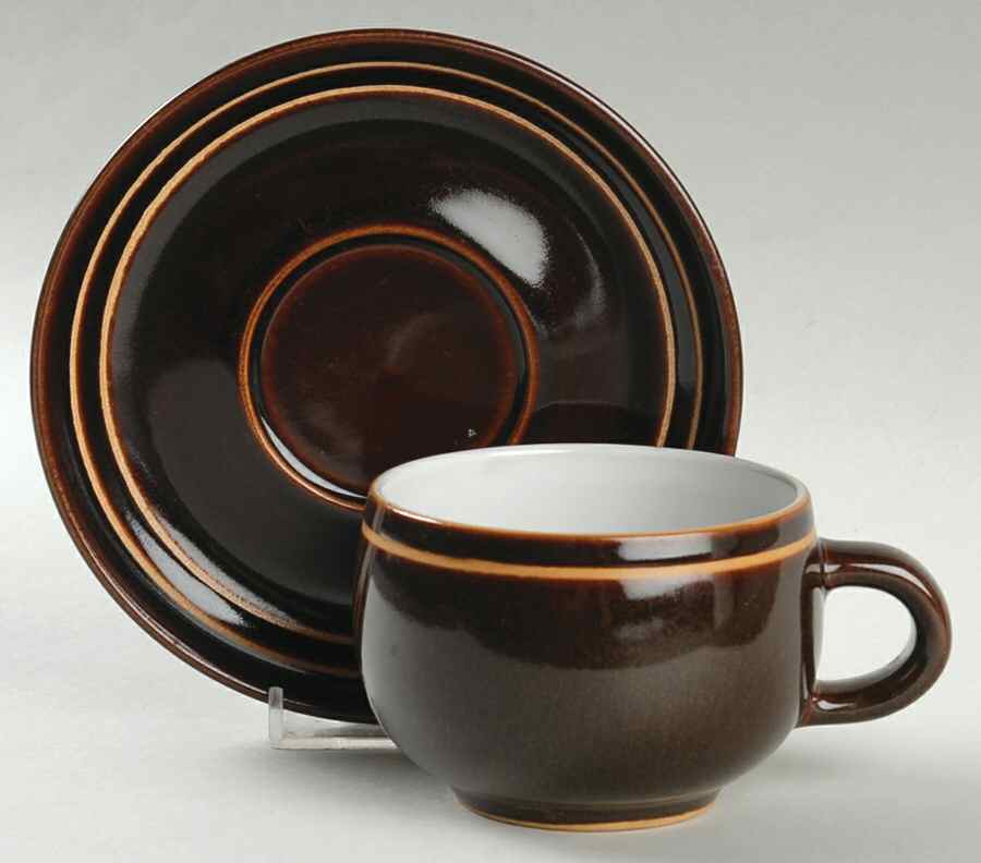 Chocolate Flat Cup & Saucer Set by Denby-Langley-1