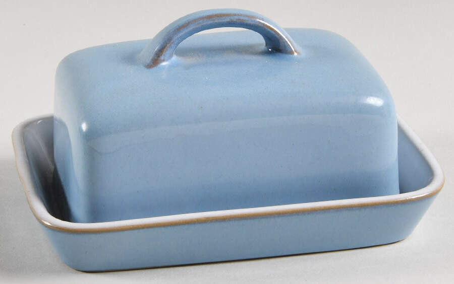 Colonial Blue Rectangular Covered Butter by Denby-Langley-1