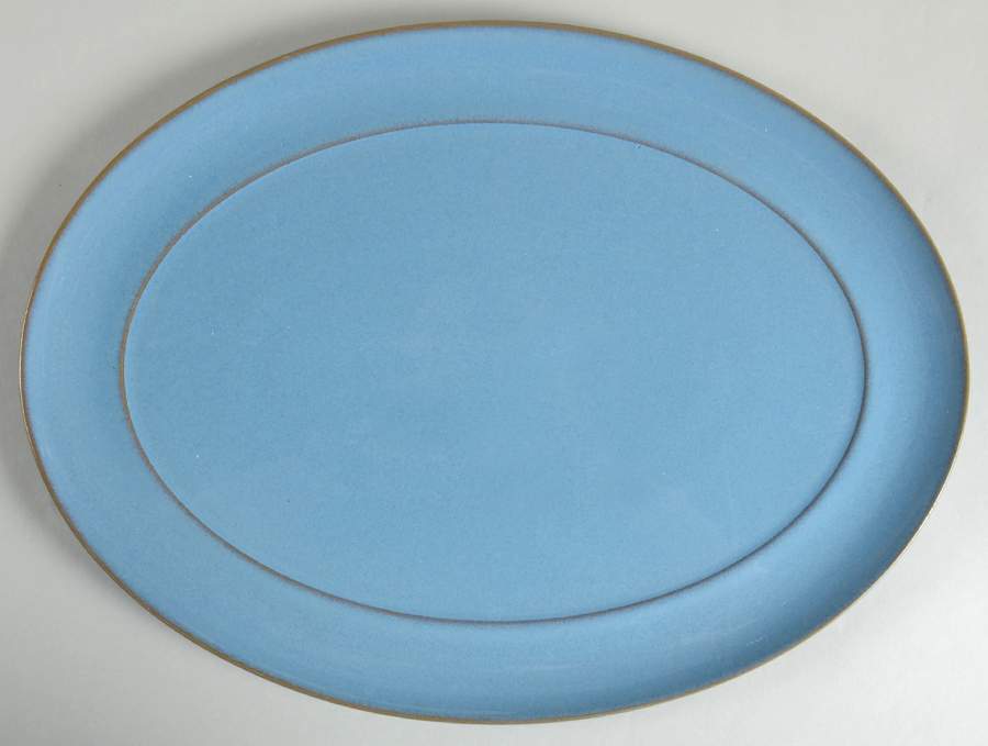 Colonial Blue 14" Oval Serving Platter by Denby-Langley-1
