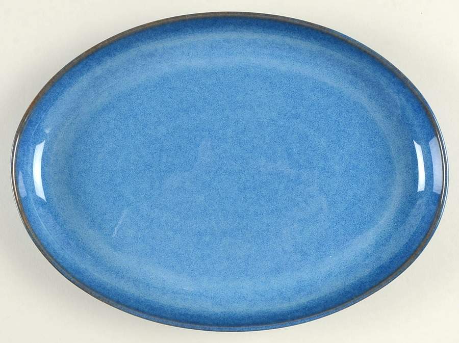 English Blue 11" Oval Serving Platter by Denby-Langley-1