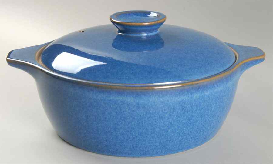 English Blue 1.75 Qt Round Covered Casserole No Lid by Denby-Langley-1