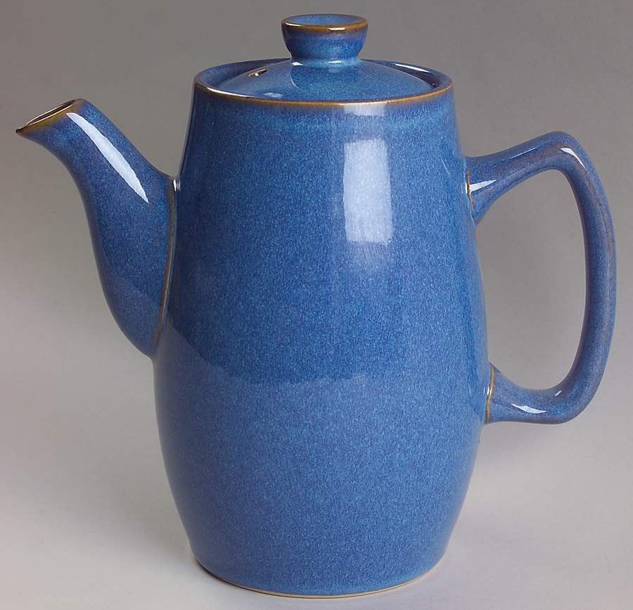 English Blue Coffee Pot & Lid by Denby-Langley-1