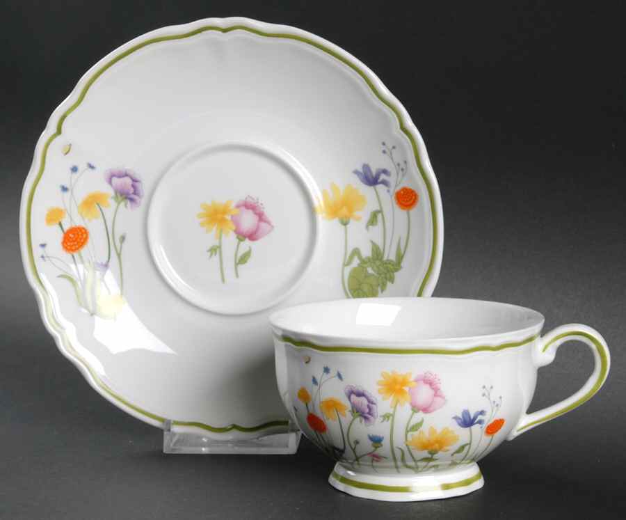 English Garden Footed Cup & Saucer Set by Denby-Langley-1