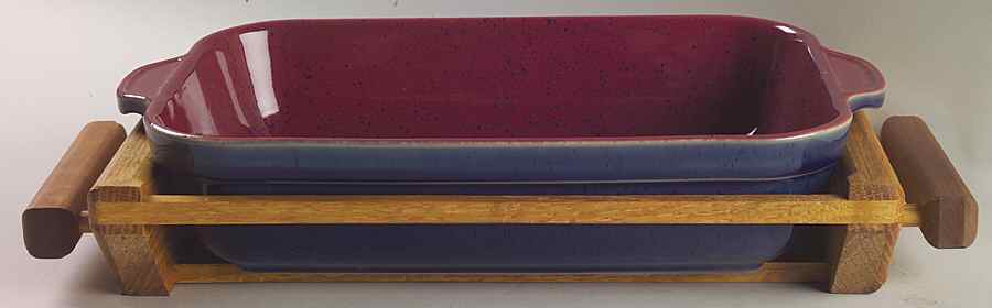 Harlequin 13" Lasagna W/Wood Rack by Denby-Langley-1
