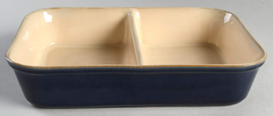 Imperial Blue Rectangular Divided Vegetable Bowl by Denby-Langley-1