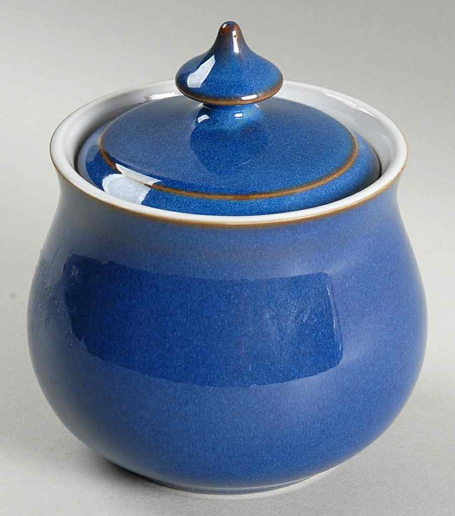 Imperial Blue Sugar Bowl & Lid by Denby-Langley-1