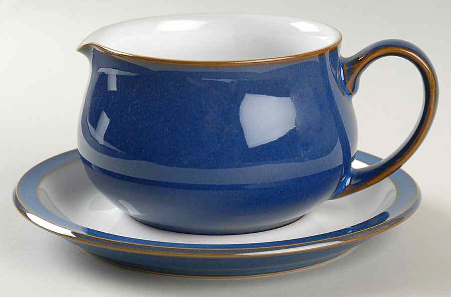Imperial Blue Gravy Boat & Stand (Breakfast Saucer) by Denby-Langley-1