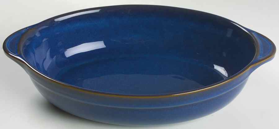 Imperial Blue 12" Oval Baker by Denby-Langley-1