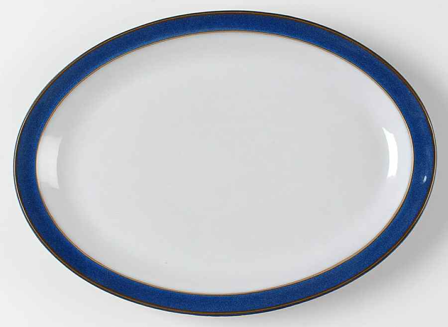 Imperial Blue 13" Oval Serving Platter by Denby-Langley-1