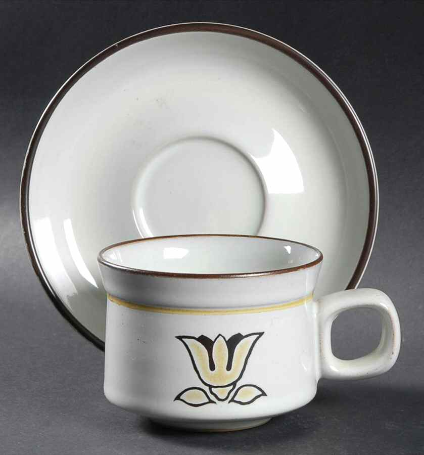 Kimberly Flat Cup & Saucer Set by Denby-Langley-1