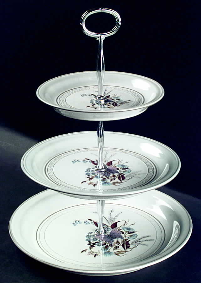 Lorraine 13 7/8"-14 1/4" 3-Tiered Serving Tray(DP,SP,BB) HC by Denby-Langley-1