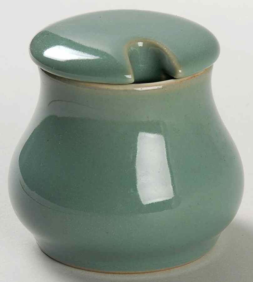 Manor Green Mustard Jar & Lid by Denby-Langley-1
