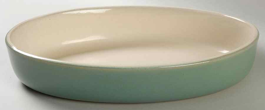 Manor Green 10" Oval Vegetable Bowl by Denby-Langley-1