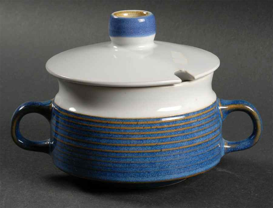 Moonstone Blue Sugar Bowl & Lid by Denby-Langley-1