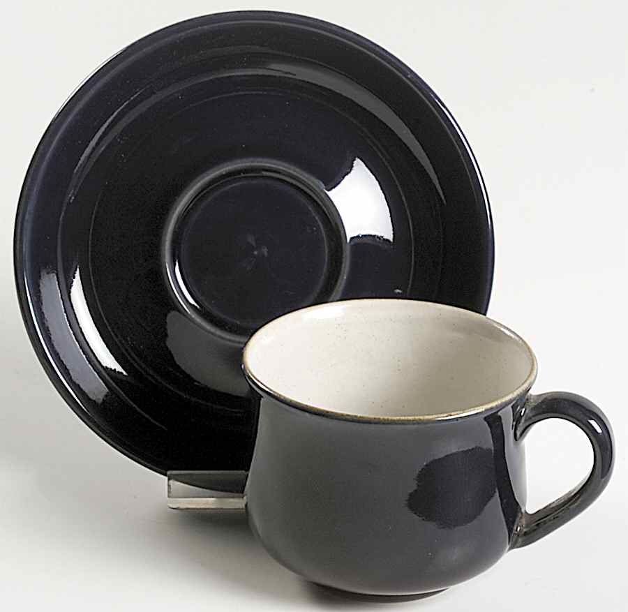 Potpourri Blue Flat Cup & Saucer Set by Denby-Langley-1