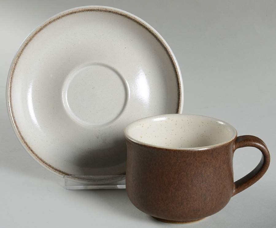 Potpourri White Flat Cup & Saucer Set by Denby-Langley-1