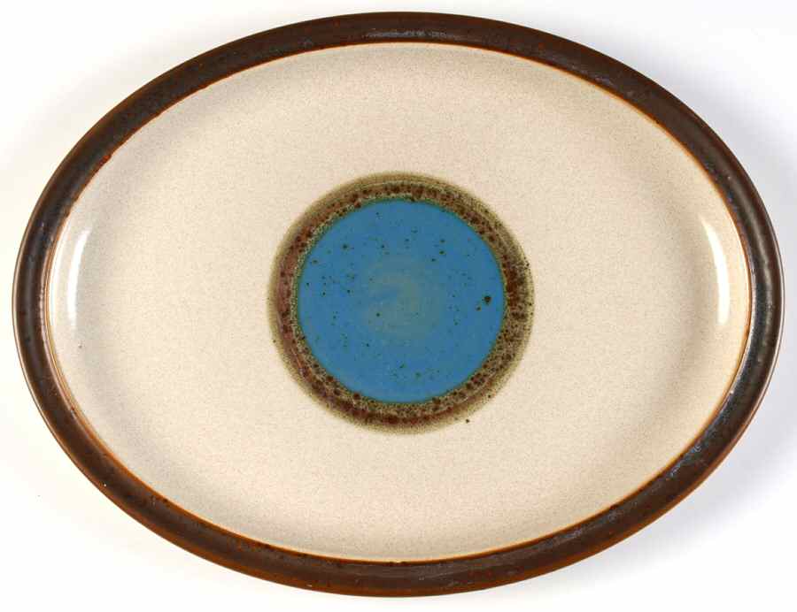 Potter's Wheel Blue 13" Oval Serving Platter by Denby-Langley-1
