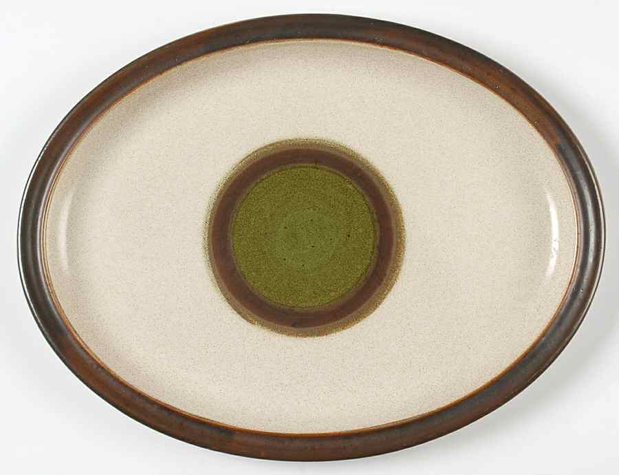 Potter's Wheel Green 13" Oval Serving Platter by Denby-Langley-1