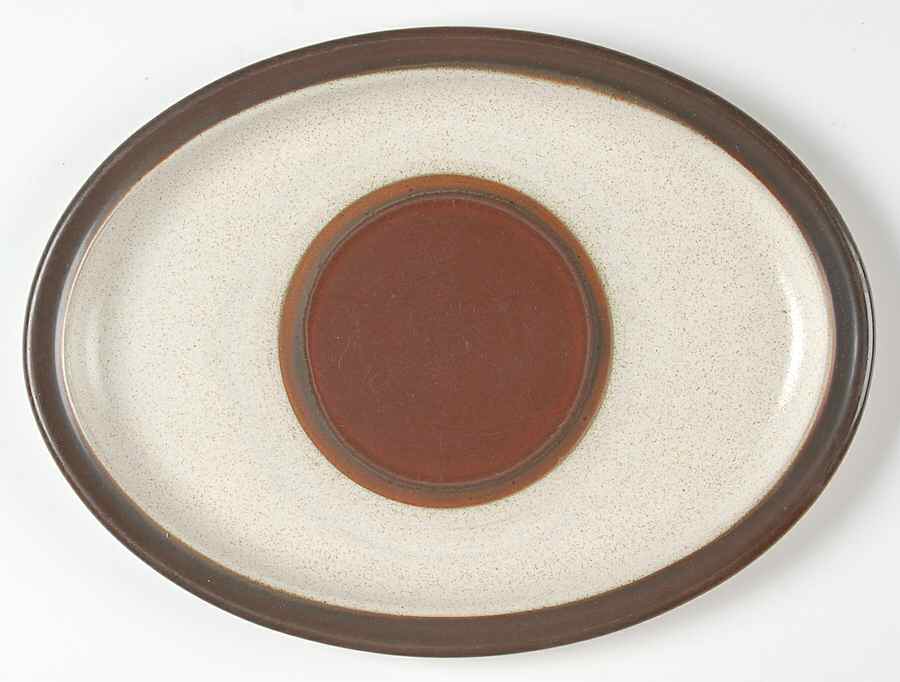 Potter's Wheel Rust Red 12" Oval Serving Platter by Denby-Langley-1