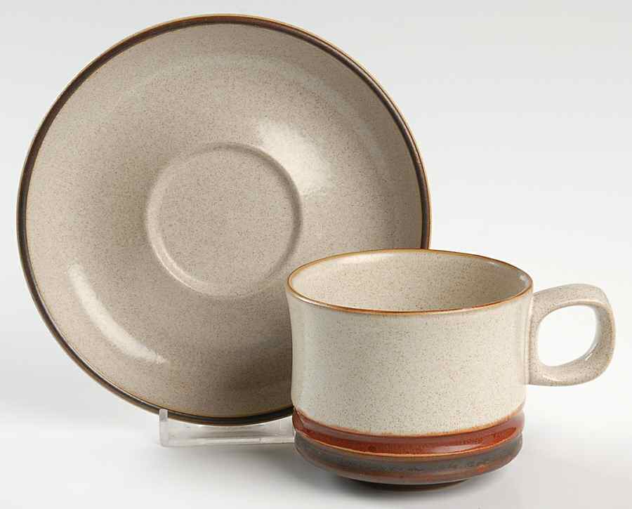 Potter's Wheel Rust Red Flat Cup & Saucer Set by Denby-Langley-1