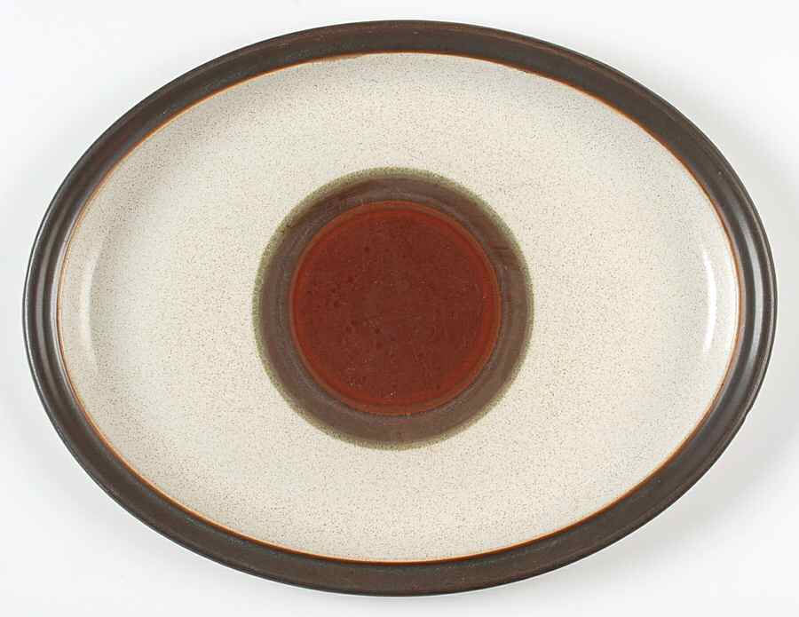 Potter's Wheel Rust Red 13" Oval Serving Platter by Denby-Langley-1