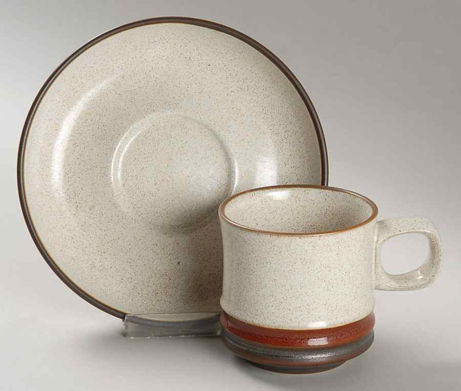 Potter's Wheel Rust Red Flat Demitasse Cup & Saucer Set by Denby-Langley-1