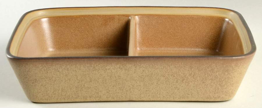 Romany Brown Rectangular Covered Divided Vegetable No Lid by Denby-Langley-1